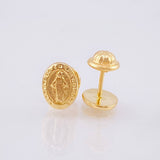 Stud Earrings Miraculous Virgin 0.75gr / 8.2mm Yellow Gold 18K ©