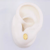 Stud Earrings Virgin of Guadalupe Matte 0.9gr / 8mm 18K Yellow Gold *
