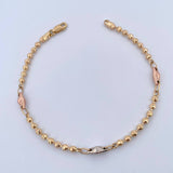 Bracelet Pyramid 7.45gr / 21cm / 3mm Diamond Three Golds 18K $