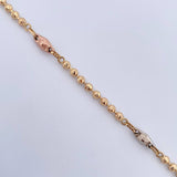 Bracelet Pyramid 7.45gr / 21cm / 3mm Diamond Three Golds 18K $