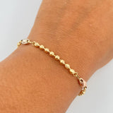 Bracelet Pyramid 7.45gr / 21cm / 3mm Diamond Three Golds 18K $