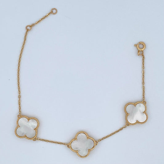 Pulso Trebol 6.2gr / 17cm-19.5cm / Oro 18K &