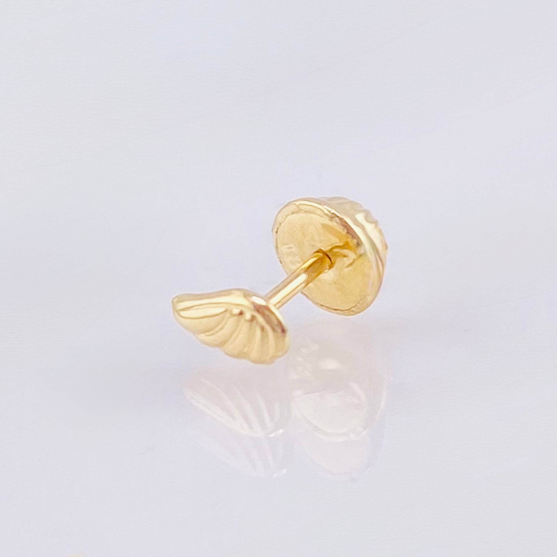 Topo Único Ala 0.35gr / 1/2 in / Oro Amarillo 18K !