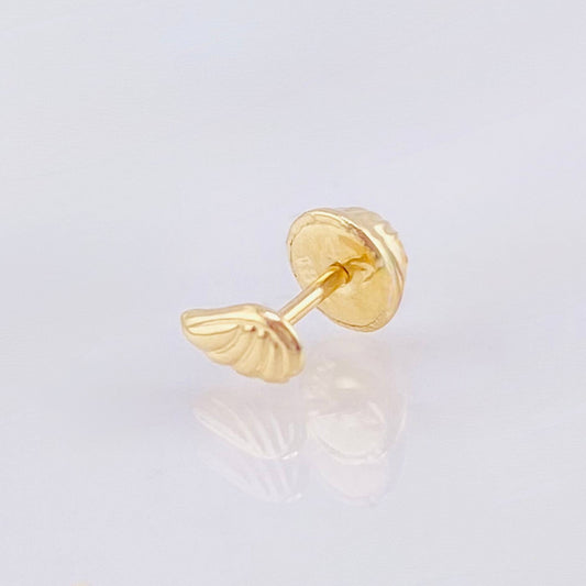 Single Wing Stud 0.35gr / 1/2 in / 18K Yellow Gold !