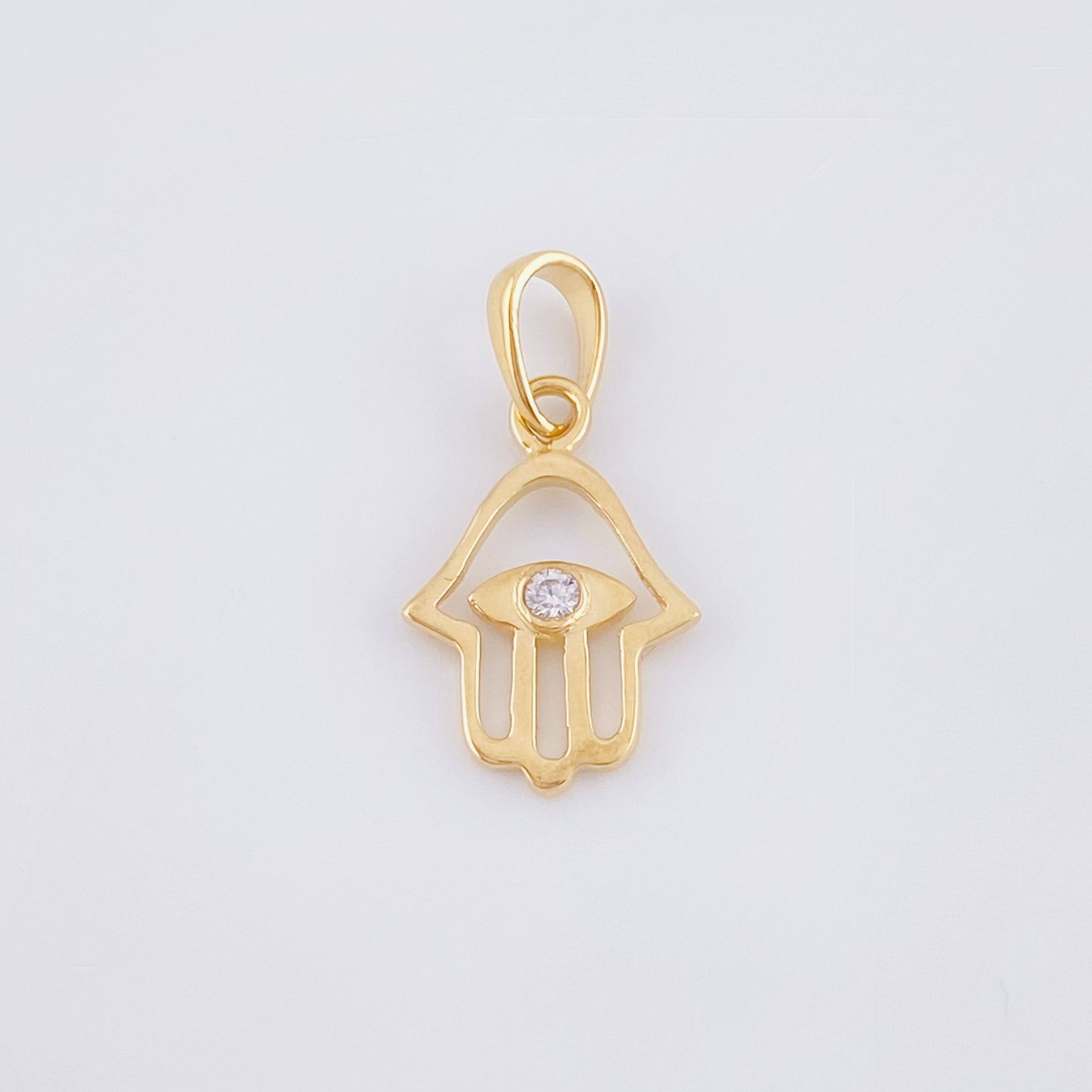 Dije Mano Hamsa 0.95gr / 3/4 in / Oro Amarillo 18K