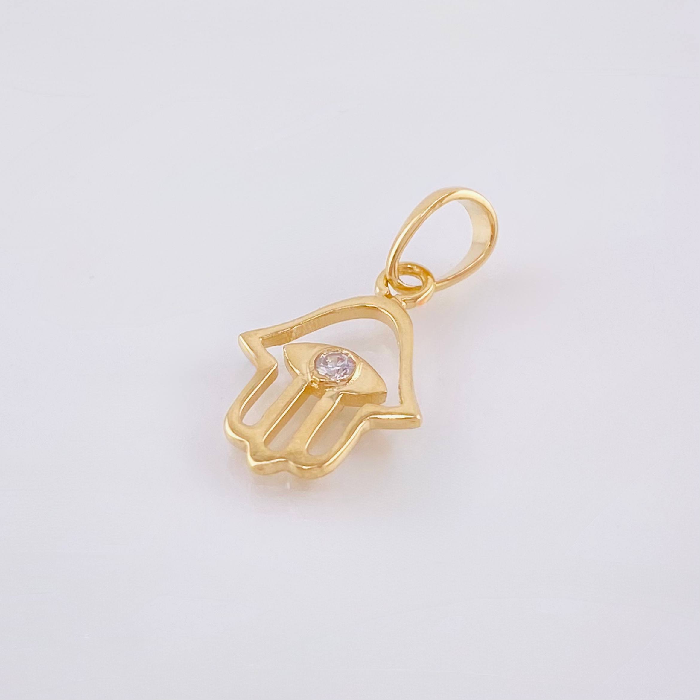 Dije Mano Hamsa 0.95gr / 3/4 in / Oro Amarillo 18K