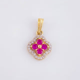 Dije Trebol Doble 1.5gr / 3/4 in / Oro Amarillo 18K