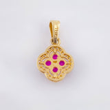 Dije Trebol Doble 1.5gr / 3/4 in / Oro Amarillo 18K