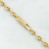 Bracelet GC Bordered Plate 2.75gr / 6.7in / 18K Gold