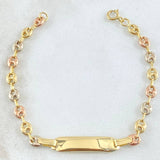 Bracelet GC Bordered Rectangular Plate 1.75gr / 5.5in / 18K Gold