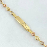 Bracelet GC Bordered Rectangular Plate 1.75gr / 5.5in / 18K Gold