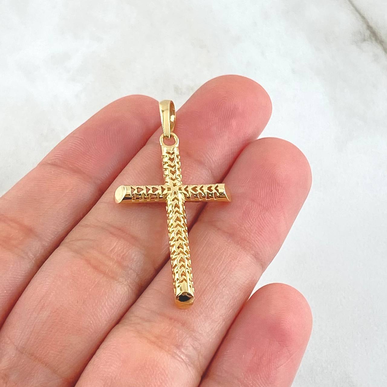 Cross Pendant Mesh 1.85gr / 4cm / 18K Gold