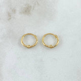 Hoop Earrings Smooth Hoop 0.9gr / 1cm / Smooth 18K Yellow Gold *