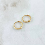 Hoop Earrings Smooth Hoop 0.9gr / 1cm / Smooth 18K Yellow Gold *