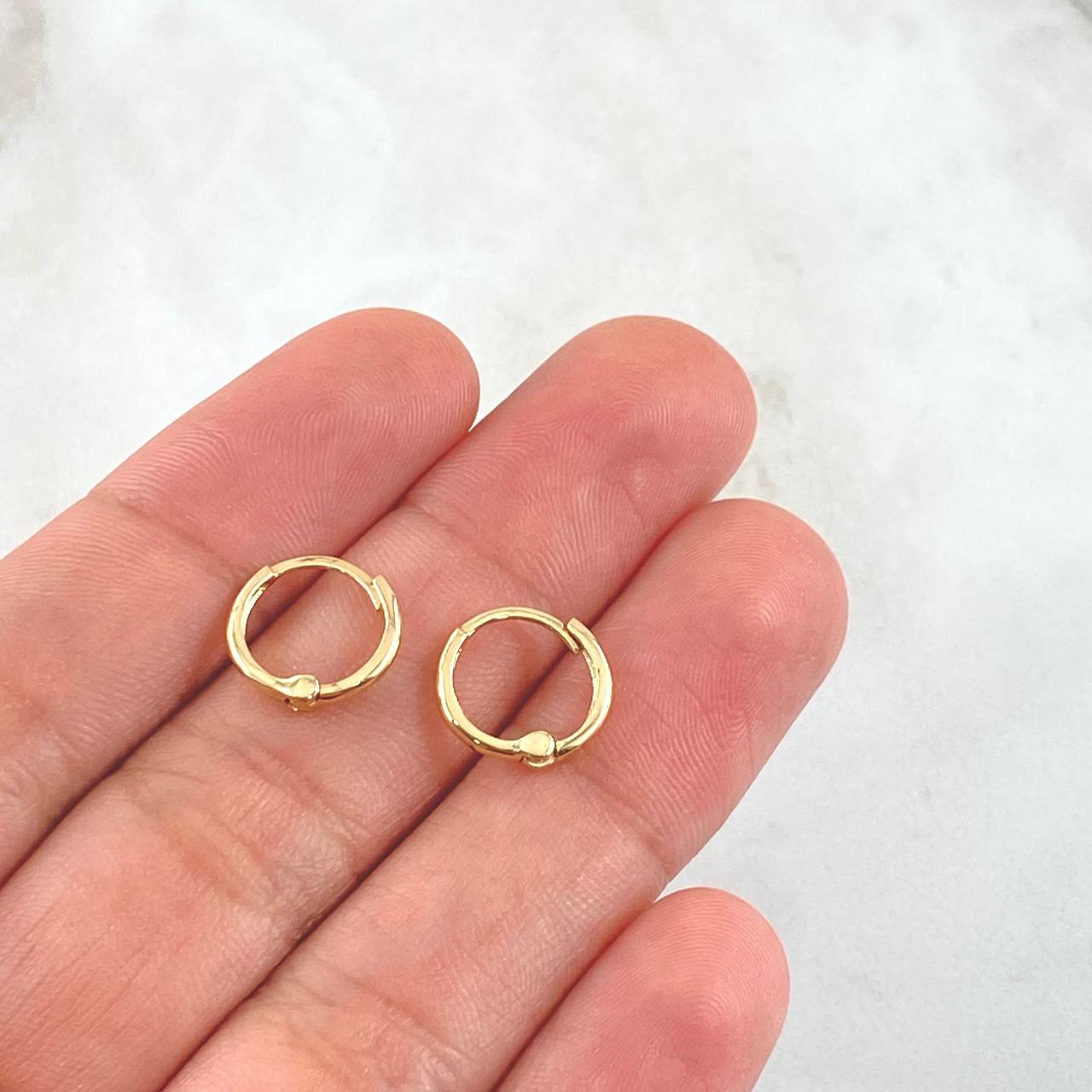 Hoop Earrings Track 1gr / 1cm / Smooth 18K Yellow Gold *
