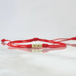 Red Bracelet Three Promises 0.25gr / 3mm Beads Diamond Cut 3pcs 18K Yellow Gold ©