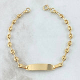 Bracelet Baby GC Rectangular Octagonal Plate 2.1gr / 14.5cm-3.3mm Smooth 18K Yellow Gold