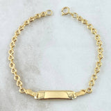 Bracelet Baby Infinity Rectangular Octagonal Plate 1.8gr / 14cm / 3mm Smooth 18K Yellow Gold *