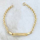 Bracelet Baby Infinity Rectangular Plate 1.7gr / 14cm / 3mm Smooth 18K Yellow Gold ©