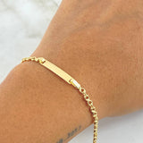 Bracelet Baby Infinity Rectangular Plate 1.7gr / 14cm / 3mm Smooth 18K Yellow Gold ©