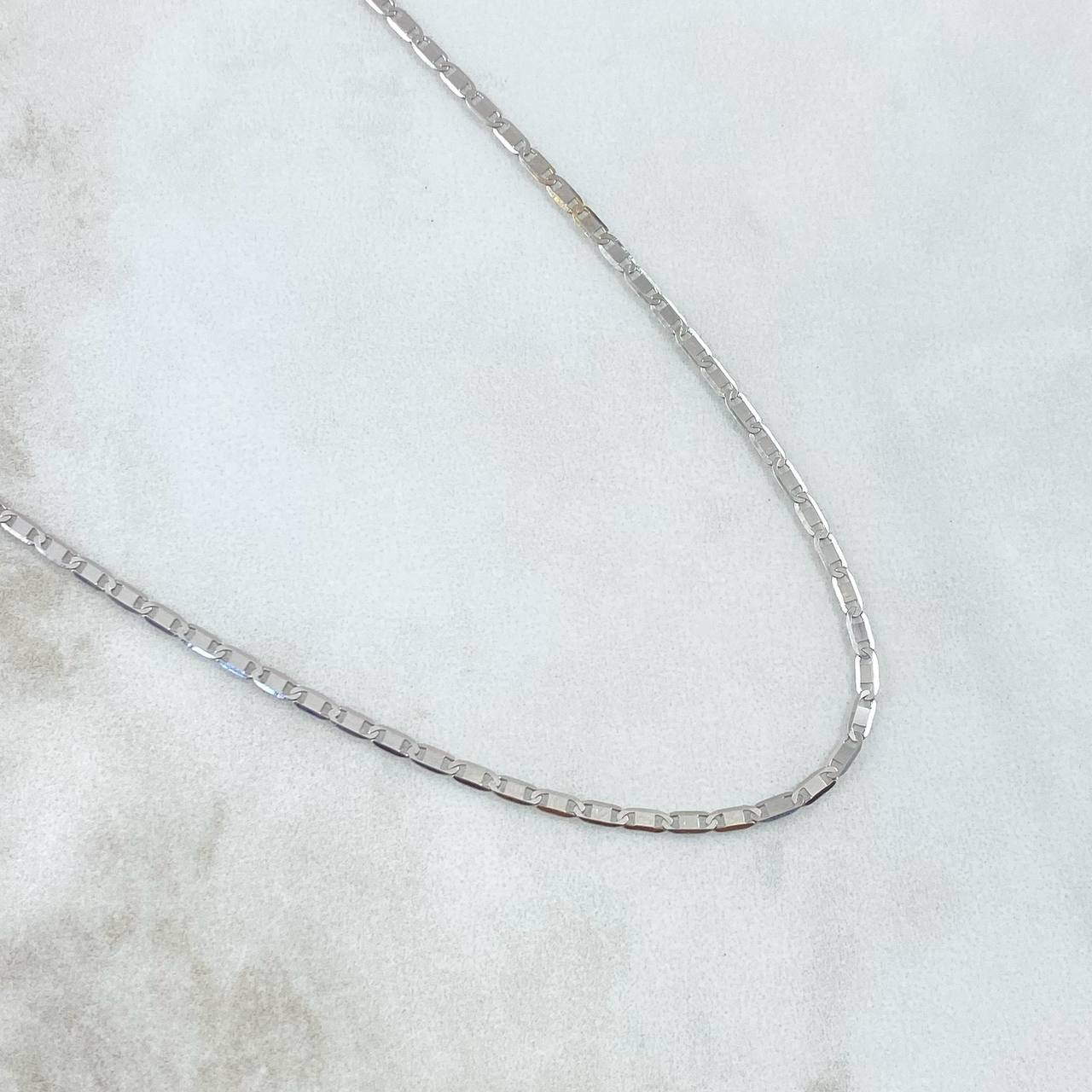 Cadena Plana 3.65gr / 50cm / 1.7mm Oro Blanco +3 18K *