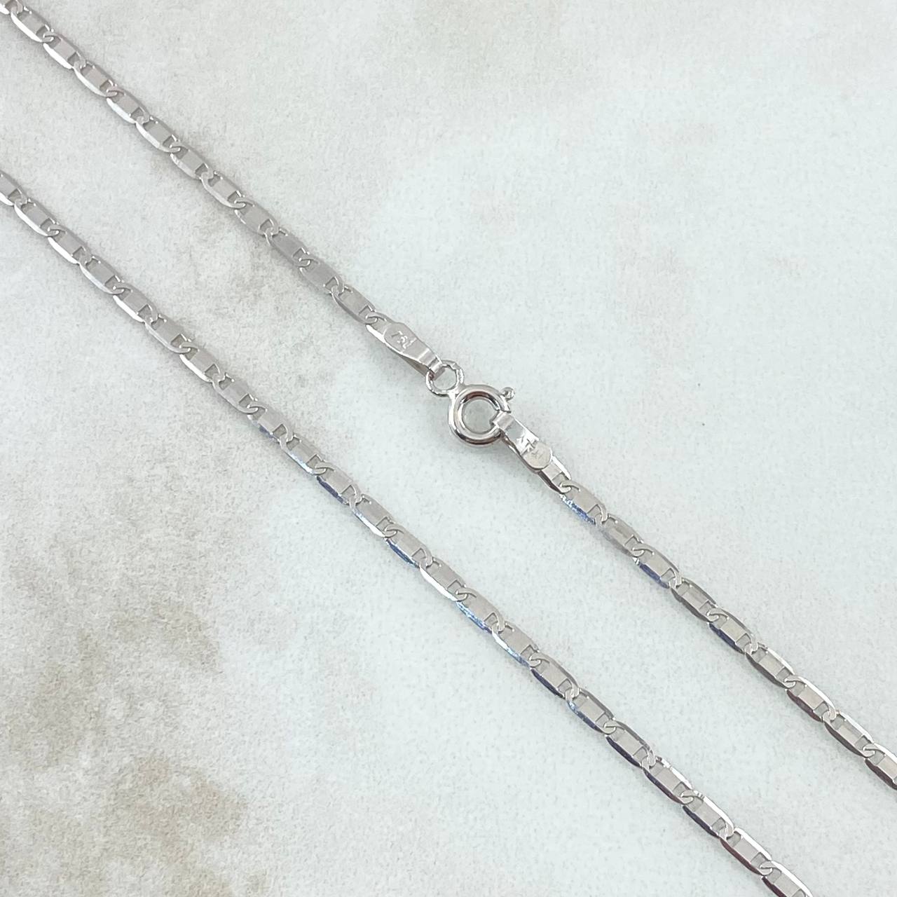 Cadena Plana 3.4gr / 45cm / 1.7mm Oro Blanco +3 18K