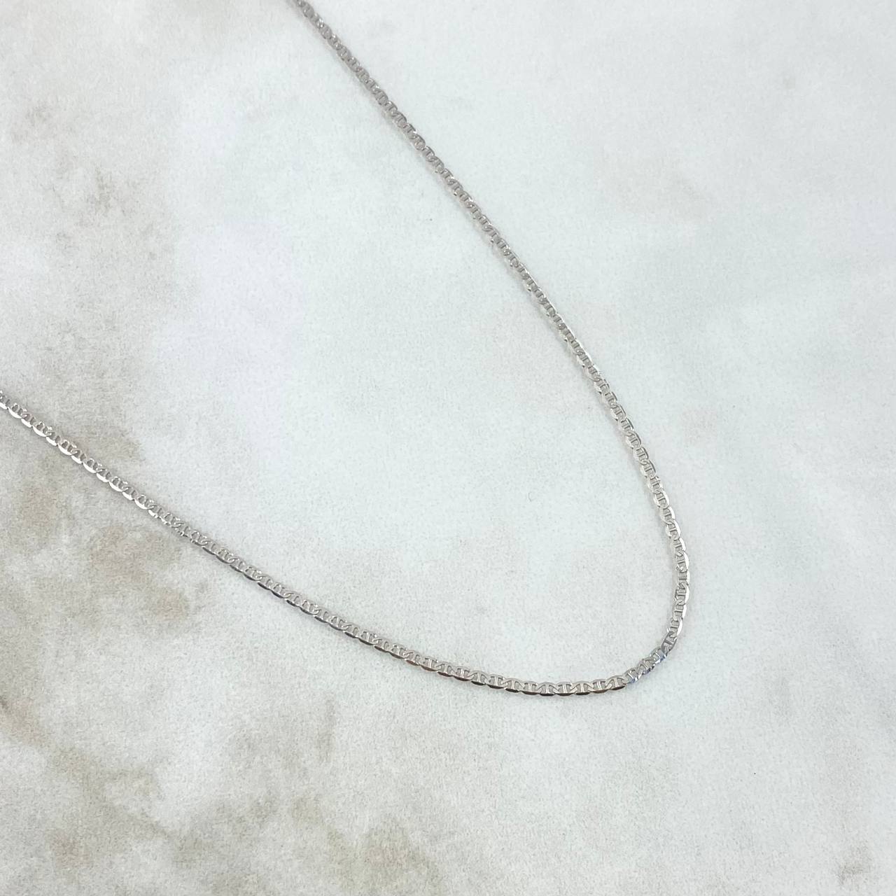 Flat Mariner Chain 1.6gr / 45cm / 1.4mm White Gold +3 18K