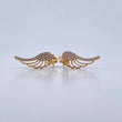 Stud Earrings Wings 1.75gr / White Zircons 18K Yellow Gold &