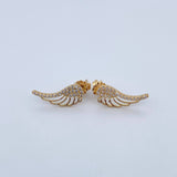 Stud Earrings Wings 1.75gr / White Zircons 18K Yellow Gold &