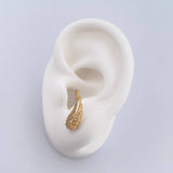 Stud Earrings Wings 1.75gr / White Zircons 18K Yellow Gold &