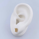 Topos Elefante 1.2gr / Circones Blancos Oro Amarillo 18K &