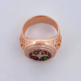 Roulette Ring 10.85gr / Size 11 1/2 / White Zircons Two-tone White and Rose Gold 18K $