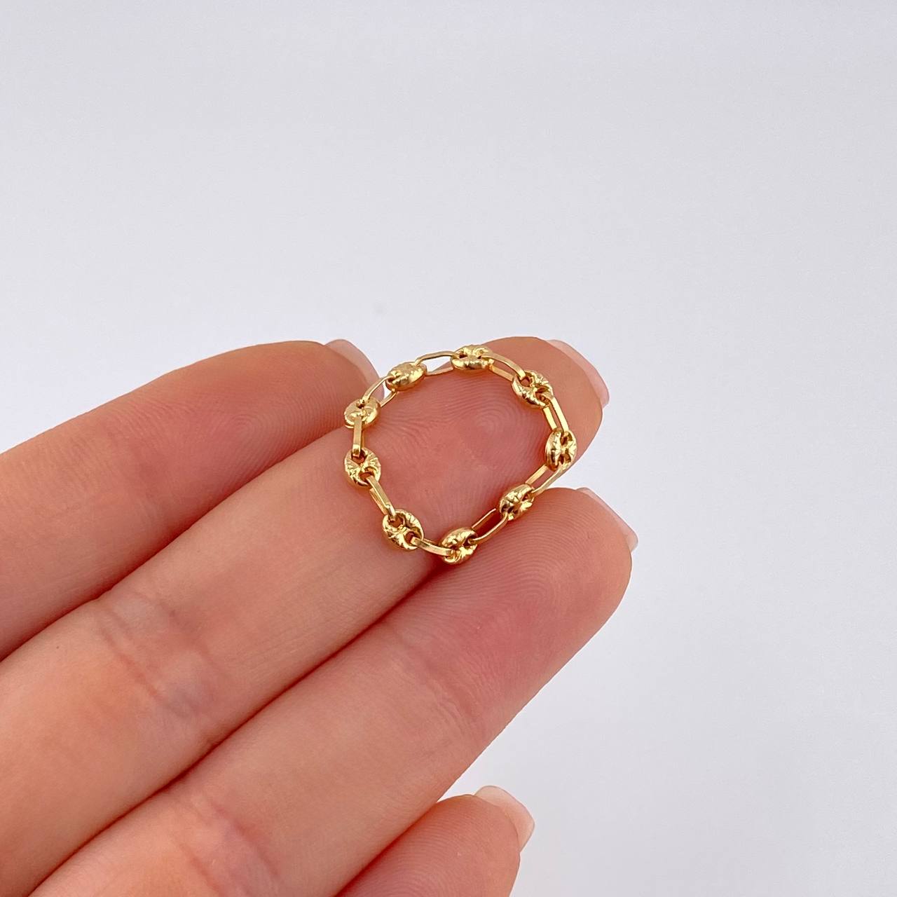 Gc Diamond Cut Ring 0.75 g / T6 3/4 - 6 1/2 Yellow Gold 18K
