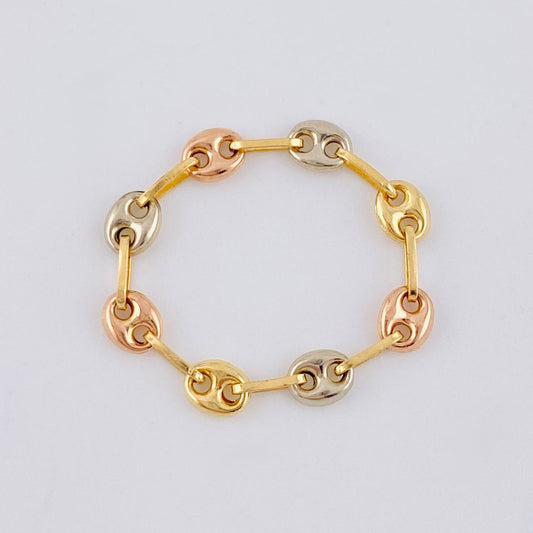 Ring Gc 0.85 g / T8 - 7 3/4 Three Golds 18K