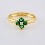 Anillo Trebol Cuatro Hojas 1.25 g / T5 1/2 Oro Amarillo 18K
