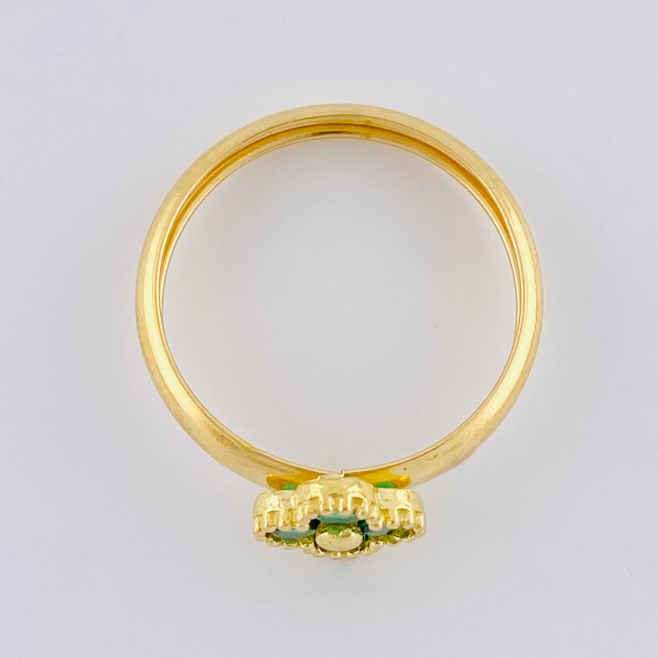 Anillo Trebol Cuatro Hojas 1.2 g / T5 1/2 Oro Amarillo 18K