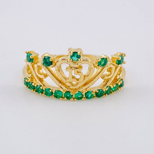 Anillo Corona Corazón 2.7 g / T8 Oro Amarillo 18K