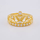 Heart Crown Ring 15S 2.95 g / T7 18K Yellow Gold