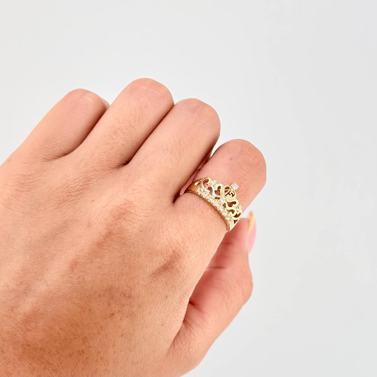 Heart Crown Ring 15S 2.95 g / T7 18K Yellow Gold