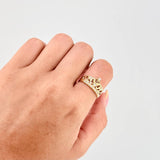 Heart Crown Ring 15S 2.95 g / T7 18K Yellow Gold
