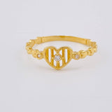 Anillo Linea Corazones 1.65 g / T8 Oro Amarillo 18K