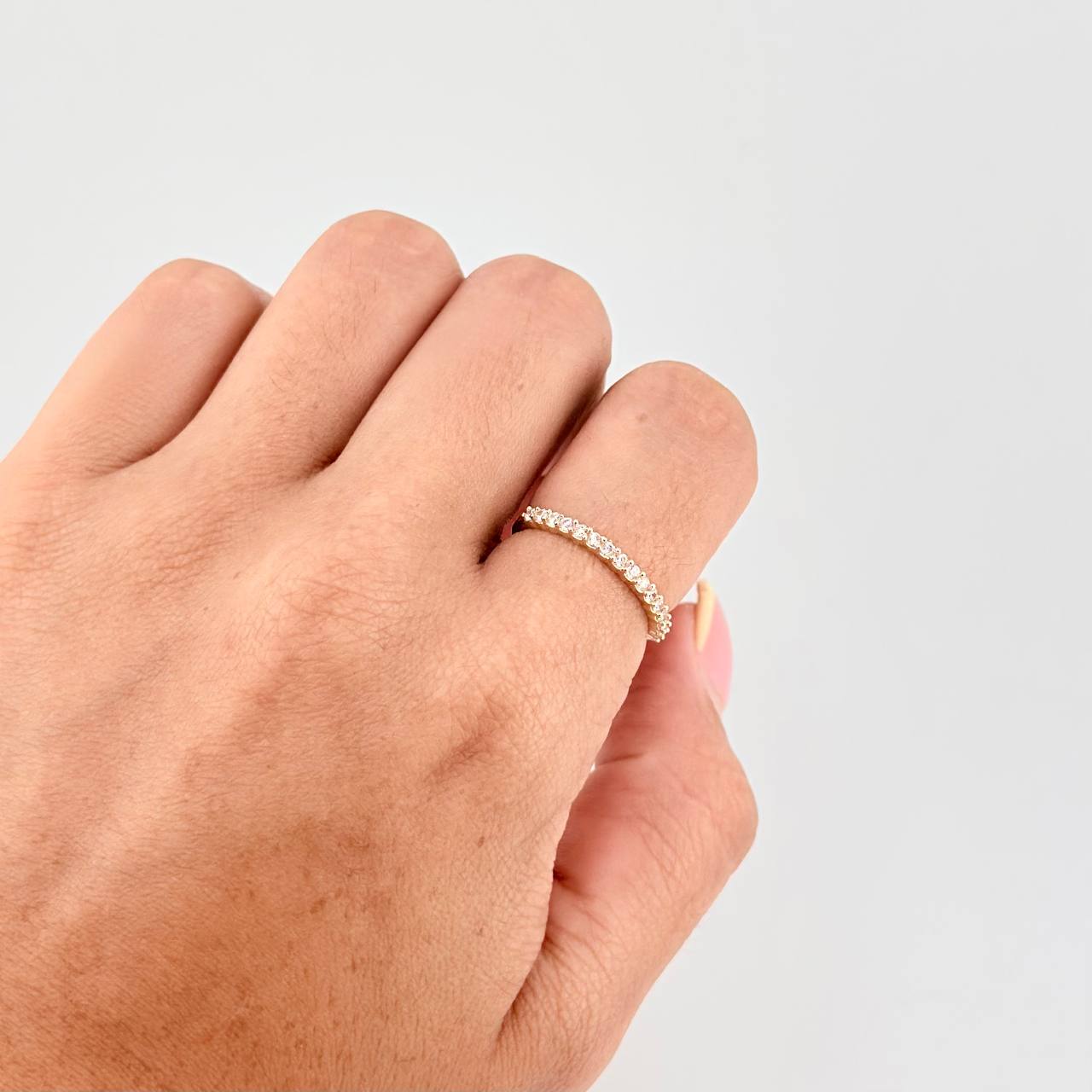 Anillo Churumbela Carril Tupido 1.7 g / T5 3/4 Oro Amarillo 18K