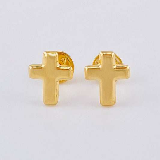 Stud Earrings Cruz Plain 0.6 g / in / 9 mm Yellow Gold 18K