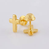 Stud Earrings Cruz Plain 0.6 g / in / 9 mm Yellow Gold 18K
