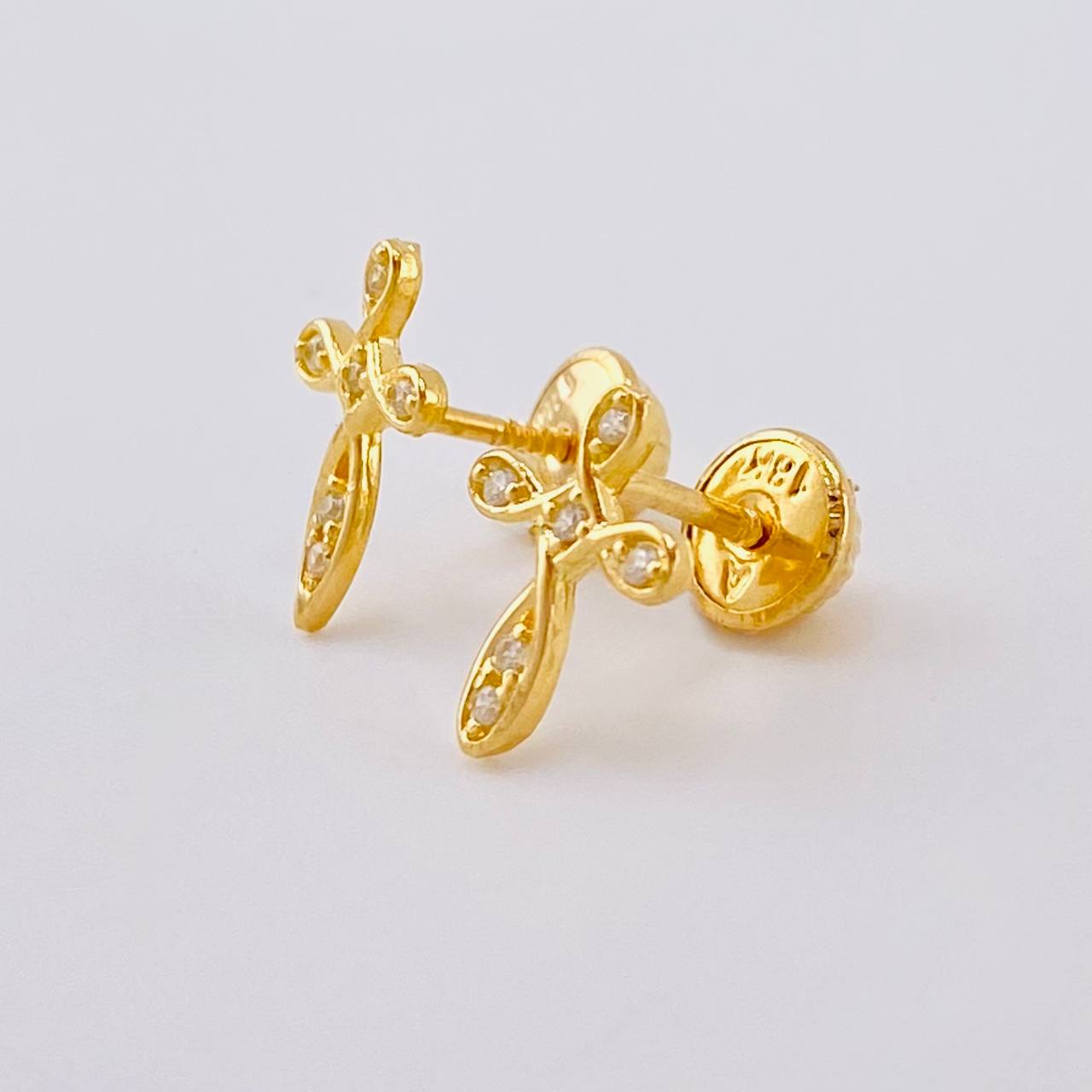 Stud Earrings Celtic Cross 1 g / in / 10.5 mm Yellow Gold 18K