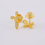 Stud Earrings Celtic Cross 1 g / in / 9.1 mm Yellow Gold 18K