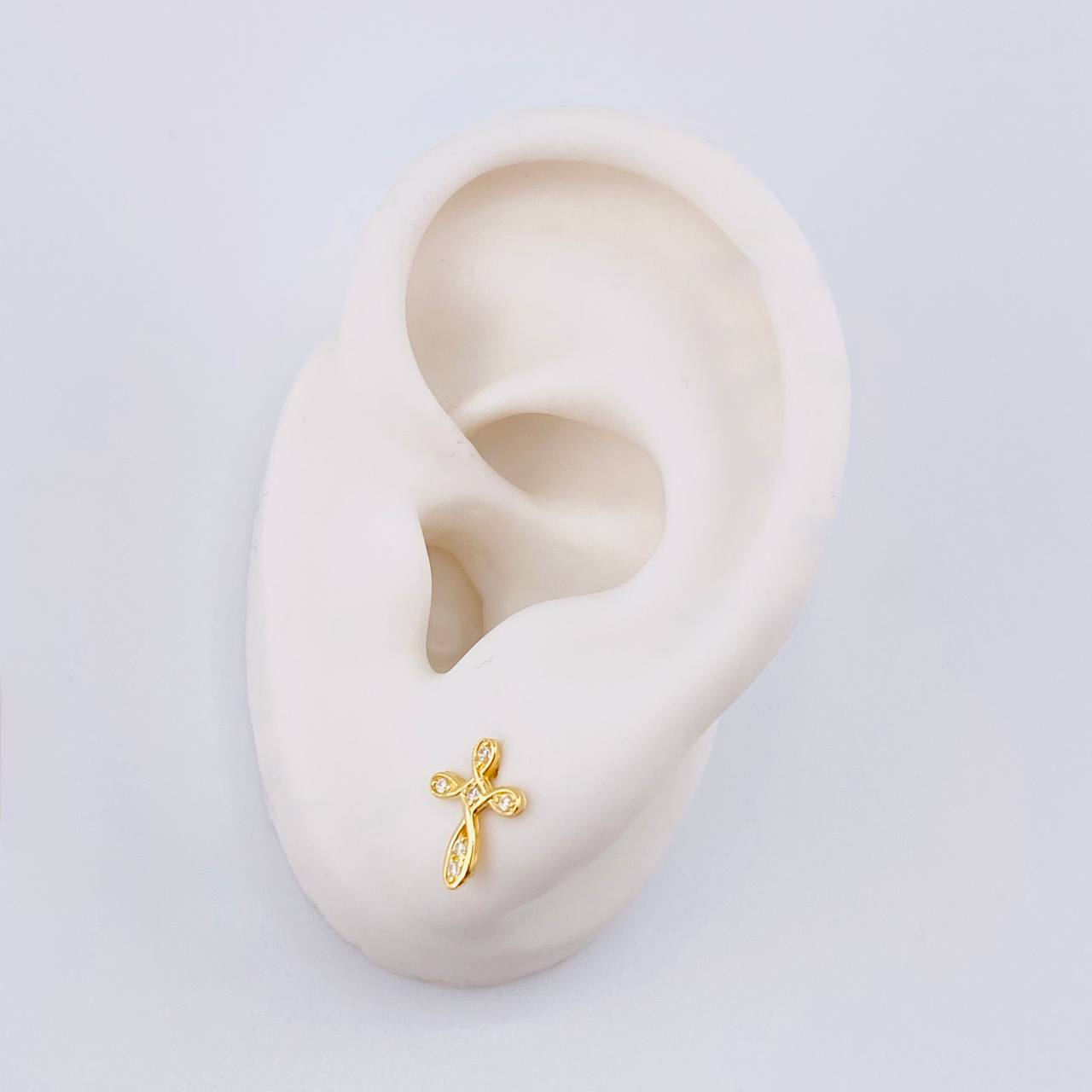 Stud Earrings Celtic Cross 1 g / in / 10.5 mm Yellow Gold 18K