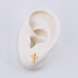 Stud Earrings Celtic Cross 0.95 g / in / 10 mm Yellow Gold 18K