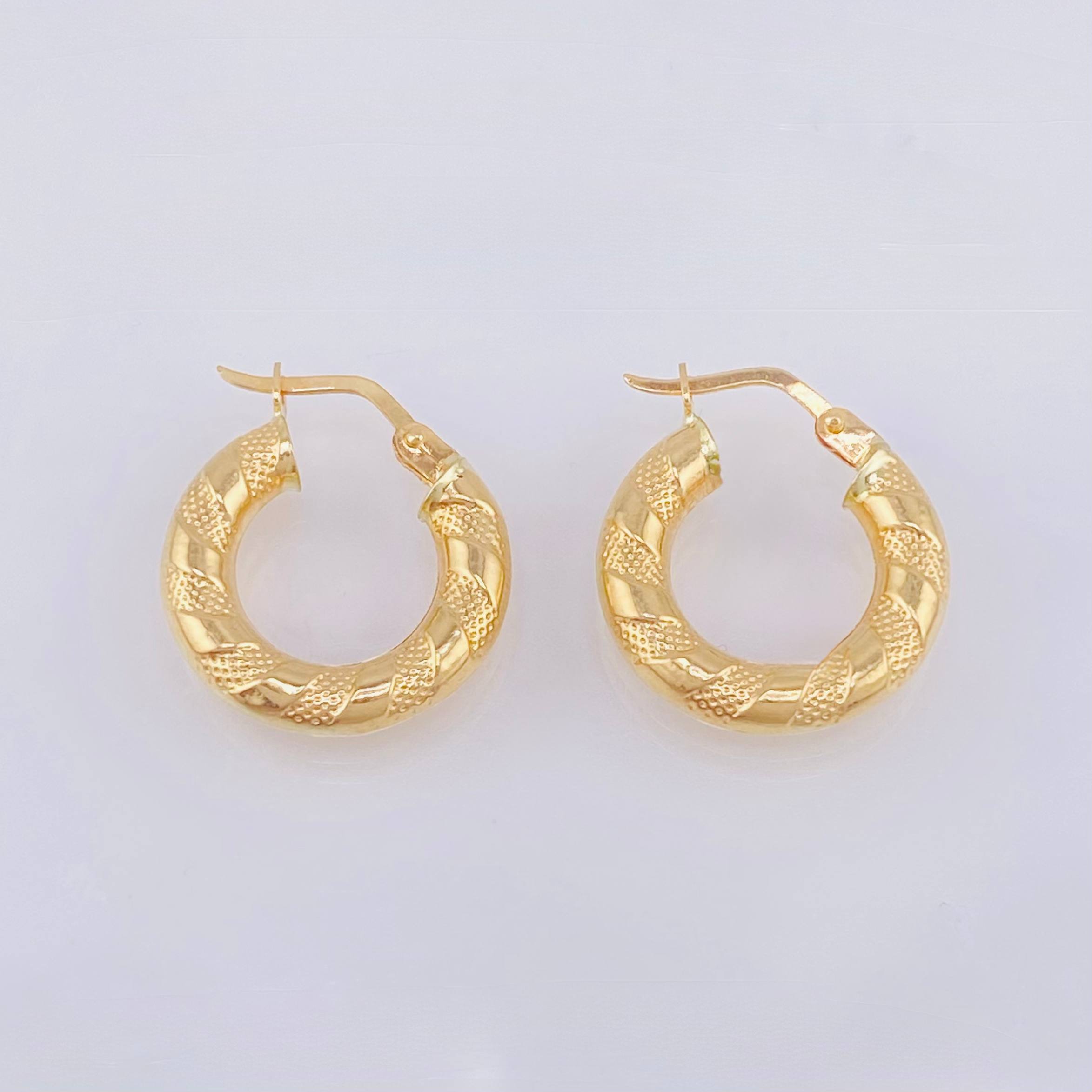 Candongas Noel 2.1gr / 3/4 in / Oro Amarillo 18K *