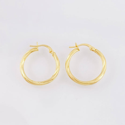Hoop Earrings Mary 1.6gr / 1 in / Yellow Gold 18K